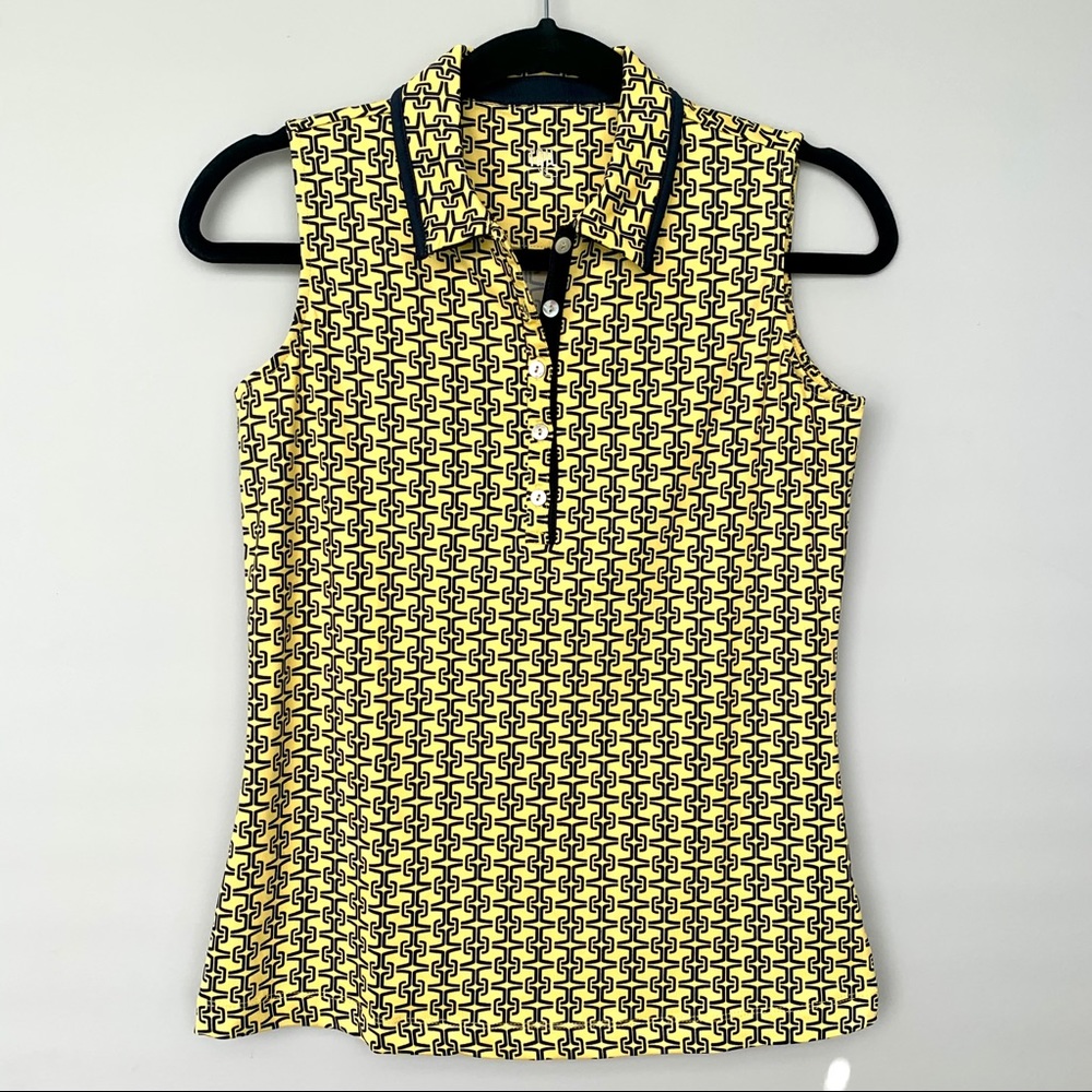 TAIL Brand Yellow and Blue Sleeveless Top XS